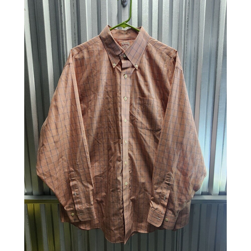 Brooks Brothers 346 Men's Shirt Non-Iron The Original Polo Shirt Check Size XL